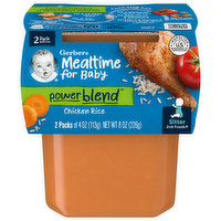 Gerber Mealtime for Baby Chicken Rice, Powerblend, Sitter 2nd Foods, 2 Pack, 2 Each