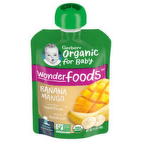 Gerber Organic for Baby Banana Mango, Wonderfoods, Sitter 2nd Foods, 3.5 Ounce