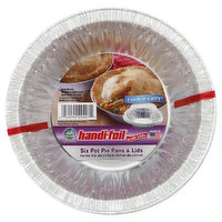 Handi Foil Eco-Foil Cook-N-Carry Pans & Lids, Pot Pie, 6 Each