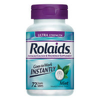 Rolaids Antacid, Ultra Strength, Chewable Tablets, Mint, 72 Each