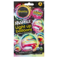 Illooms Balloons, Light Up, Marble, 5 Each