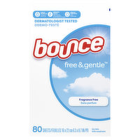 Bounce Bounce Free & Gentle Dryer Sheets, 80 Ct, 80 Each