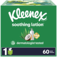 Kleenex Tissues, Coconut Oil + Aloe, 3-Ply, 60 Each