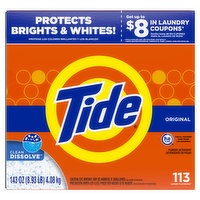 Tide Tide Powder Laundry Detergent, Original, 113 loads, 143 oz, 143 Ounce