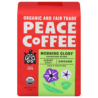 Peace Coffee Coffee, Ground, Light Roast, Morning Glory, 12 Ounce