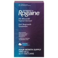 Rogaine Hair Regrowth Treatment, Unscented, Women's, 2 Each