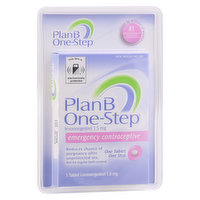 Plan B One Step Emergency Contraceptive, 1.5 mg, Tablet, 1 Each