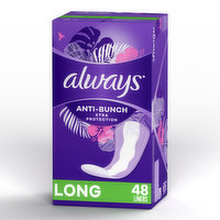 Always Anti-Bunch Xtra Protection Daily Liners Long Absorbency Unscented, 48 Count, 48 Each