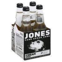 Jones Soda, Cane Sugar, Cream Flavor, 4 Each