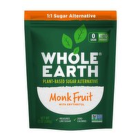 Whole Earth Sugar Alternative, Plant-Based, Monk Fruit with Erythritol, 12 Ounce