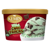 Kemps Mint Cow Tracks Ice Cream, 1.5 Quart