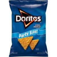 Doritos Tortilla Chips, Cool Ranch Flavored, Party Size, 14.5 Ounce