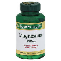 Nature's Bounty Magnesium, 500 mg, Coated Tablets, 200 Each