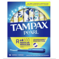 Tampax Pearl Regular Unscented Tampons, 18 Each