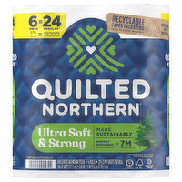 Quilted Northern Bathroom Tissue, Unscented, Ultra Soft & Strong, 6 Each