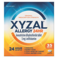 Xyzal Allergy, 24hr, Original Prescription Strength, 5 mg, Tablets, 35 Each