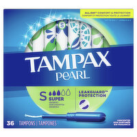 Tampax Pearl Tampax Pearl Tampons, Super 36 Ct, 36 Each