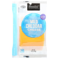 Essential Everyday Cheese, Mild Cheddar, Sliced, 10 Each