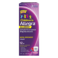 Allegra Allergy Relief, Children's, Indoor/Outdoor, Berry Flavor, Non-Drowsy, 12 Hr, Liquid, 4 Ounce