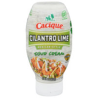 Cacique Sour Cream, Cilantro Lime, Mexican-Style, 12 Ounce