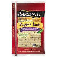 Sargento Cheese, Natural, Pepper Jack, Sliced, 10 Each