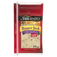 Sargento Sliced Cheese, Pepper Jack, Family Pack, 24 Each