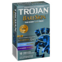 Trojan BareSkin Latex Condoms, Lubricated, 10 Each