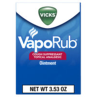 Vicks Vaporizing Decongestant Vicks VapoRub Topical Chest Rub & Analgesic Ointment, Over-the-Counter Medicine, 3.53 Oz, 3.53 Ounce