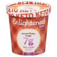 Enlightened Ice Cream, Keto, Peanut Butter Fudge, 1 Pint