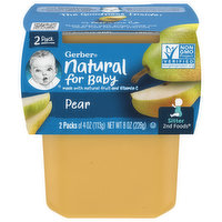 Gerber Natural for Baby Pear, Sitter 2nd Foods, 2 Pack, 2 Each