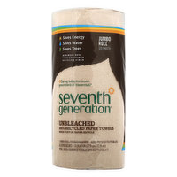 SEVENTH GENERATION Paper Towels, Jumbo Roll, Unbleached, 2-Ply, 1 Each