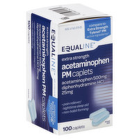 Equaline Acetaminophen PM, Extra Strength, Caplets, 100 Each