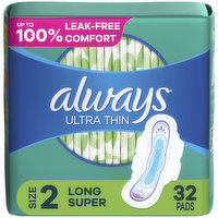 Always Ultra Thin Always Ultra Thin Pads with Wings, Size 2, 32, 32 Each