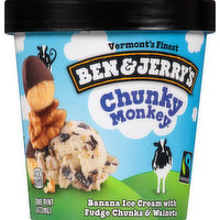Ben & Jerrys Ice Cream, Chunky Monkey, 1 Pint