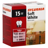 Sylvania Bulb, A15, Soft White, 15 Watts, 2 Each