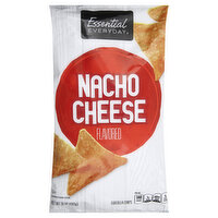 ESSENTIAL EVERYDAY Tortilla Chips, Nacho Cheese Flavored, 10 Ounce