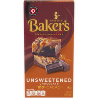 Baker's Unsweetened Chocolate Premium Baking Bar with 100 % Cacao, 4 Ounce