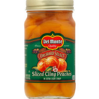 Del Monte Peaches, Cling, Extra Light Syrup, Sliced, 20 Ounce