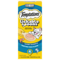 Temptations Treats for Cats, Savory Salmon & Tempting Tuna Flavor, Lickable Spoons, 4 Each