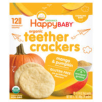 HappyBaby Organics Teether Crackers, Organic, Mango & Pumpkin with Amaranth, 12 Each