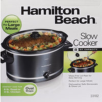 Hamilton Beach Slow Cooker, Oval Shape, 8 Quart Capacity, 1 Each