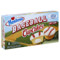 Hostess Cup Cakes, Frosted Yellow Cake with Creamy Filling, Baseball, 8 Each