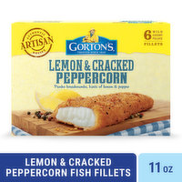 Gorton's Fish Fillets, Lemon & Peppercorn, Breaded, 6 Each