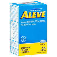 Aleve Pain Reliever/Fever Reducer, 220 mg, Caplets, 24 Each