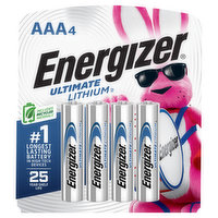 Energizer Ultimate Batteries, Lithium, AAA, 4 Pack, 4 Each