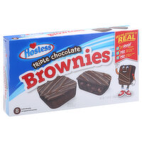 Hostess Brownies, Triple Chocolate, 8 Each