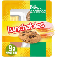 Lunchables Light Bologna & American Cheese Cracker Stackers Snack Kit with Chocolate Chip Cookies, 3.1 Ounce