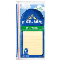 Crystal Farms Cheese Slices, Part-Skim, Mozzarella, Low-Moisture, 10 Each