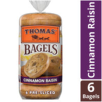 Thomas' Thomas' Cinnamon Raisin Bagels, 6 count, 20 oz, 20 Ounce