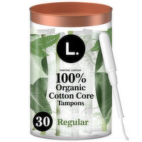 L. Organic Cotton Cotton Tampons Regular Absorbency, 30 Each